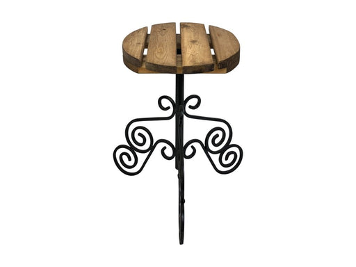 Plant Pot Stand - Garden Side Table - Wooden Top_Pot Rings & Stands