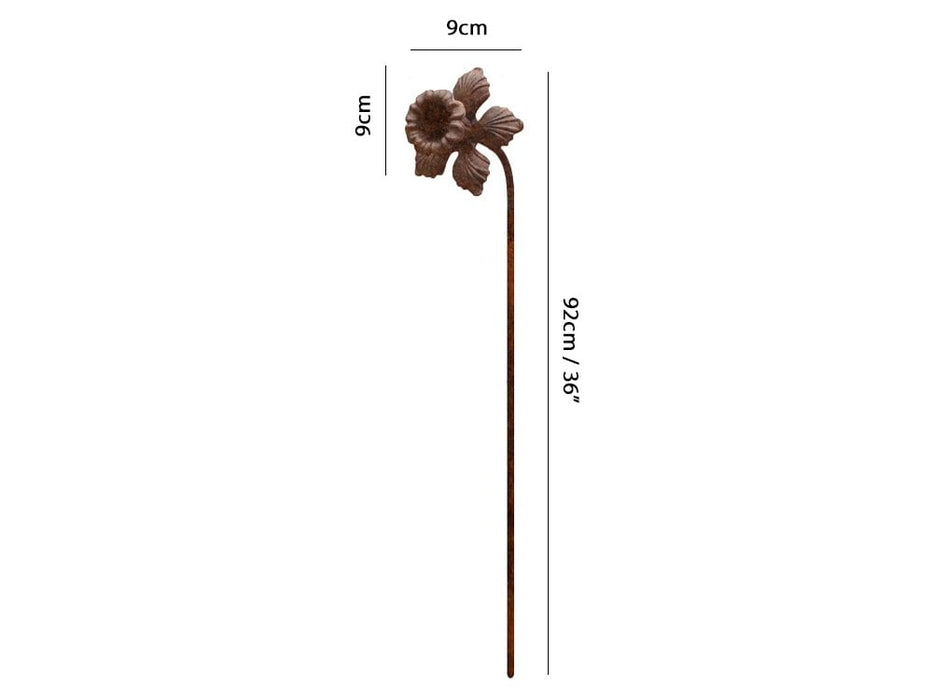 Daffodil - Metal Flower Garden Stakes Designed to Rust_Decorative Stakes