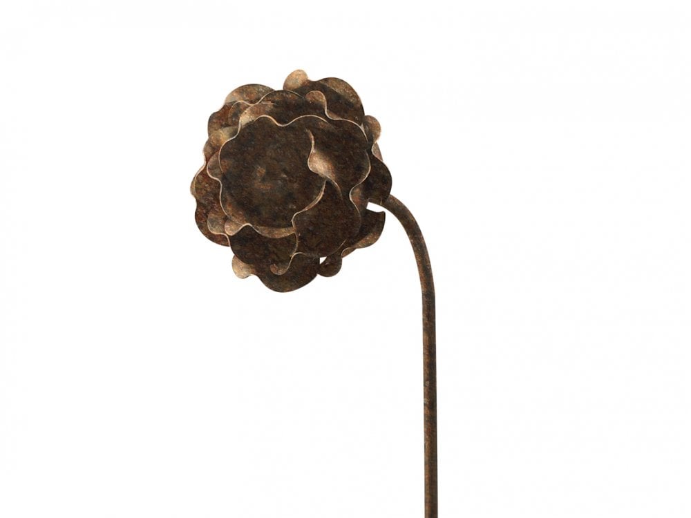 Rose - Metal Flower Garden Stakes Designed to Rust_Decorative Stakes