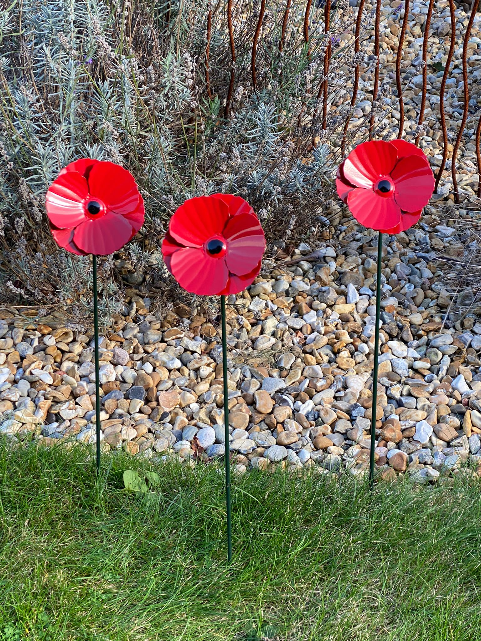 Poppy Garden Stakes - Pack of 3_Decorative Stakes