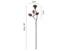 Rose with Leaves - Metal Rusty Flower Garden Stakes_Decorative Stakes