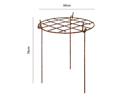 Rusty Grow Through Plant Supports - Round - Raw steel designed to rust_Cages & Grow Throughs Plant Supports