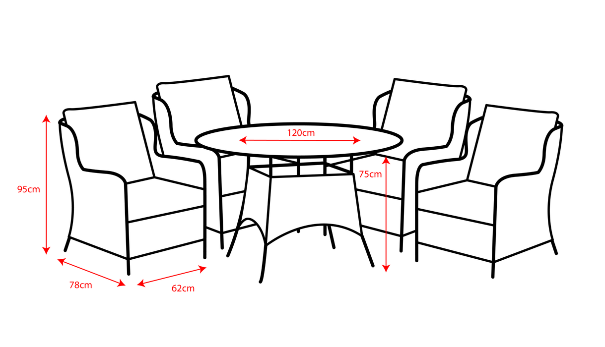 Wroxham 4 Seat Dining Set_Garden Furniture