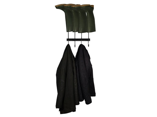 Wall Mounted Wellington Boot Rack - 2 Pair with hooks_Wellington Boot Stands