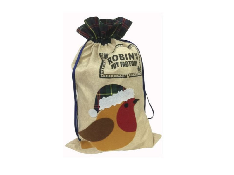 Robin's Toy Factory Christmas Sack - Red Robin - Pack of 1