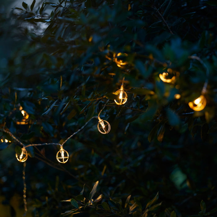 Solar Copper Sphere String Light