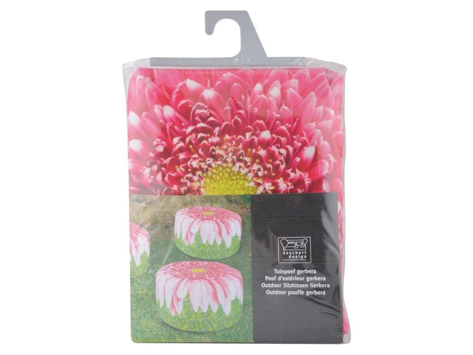 Outdoor Pouffe – Gerbera Pattern, Stylish & Weather - Resistant_Garden Pouffes