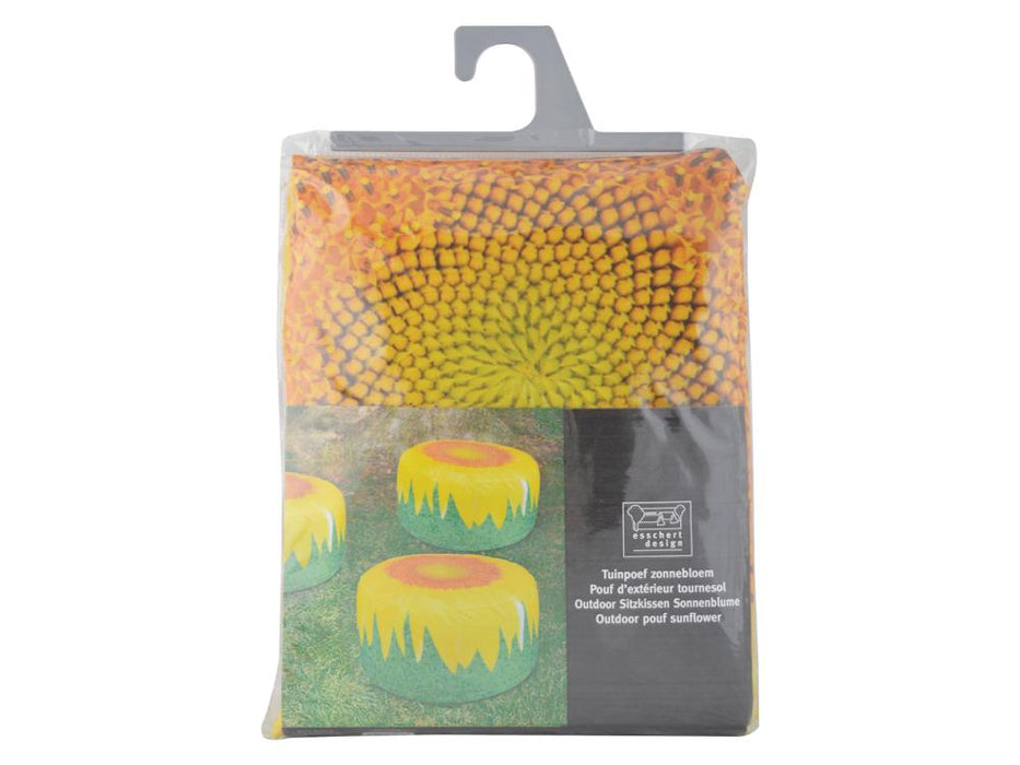 Outdoor Pouffe – Sunflower Pattern, Stylish & Weather - Resistant_Garden Pouffes