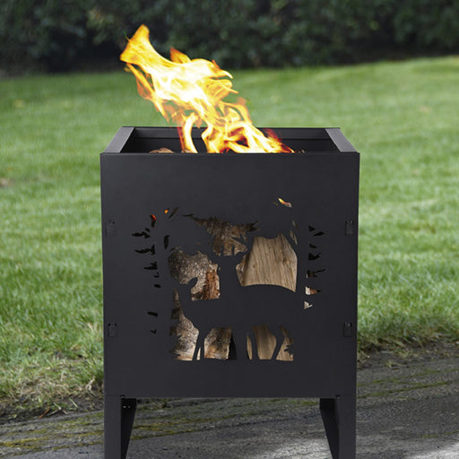 Square Deer Fire Basket_Fire Bowls & Burners