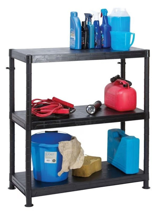 Self Assembly Plastic Shelving 3 Shelf Unit_Garage Storage