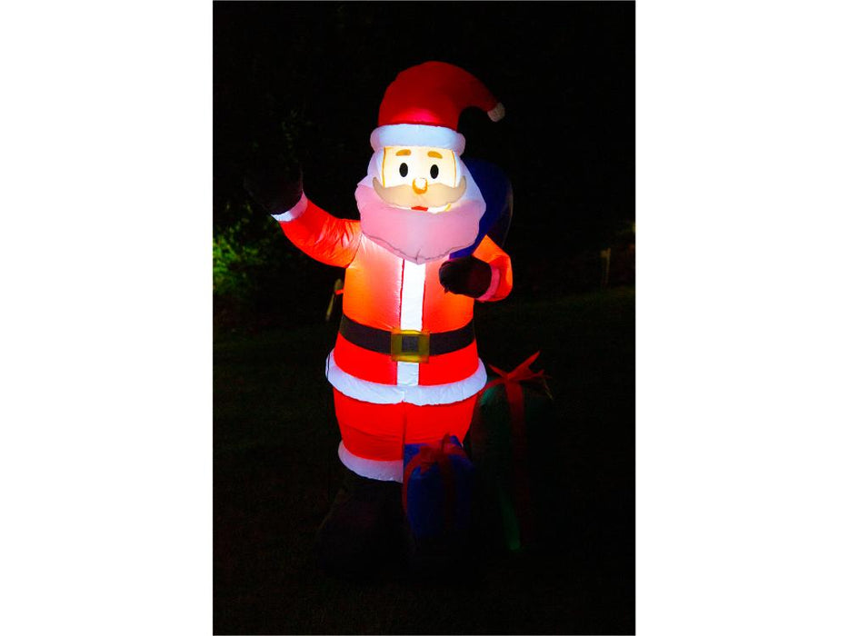 Inflatable Father Christmas with Presents and LED Lights_Outdoor Christmas Decorations