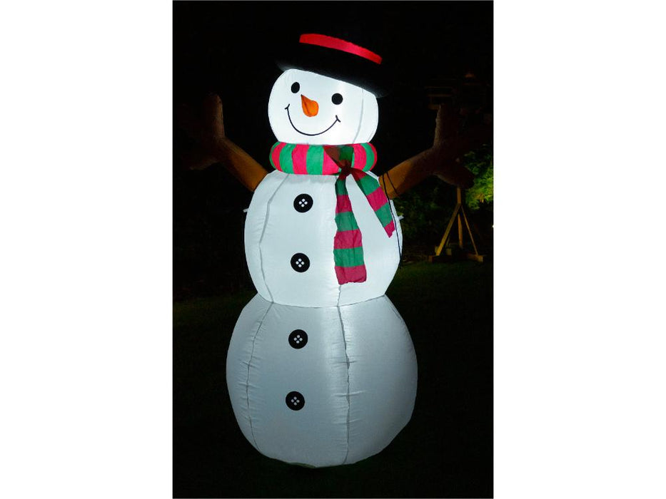 Inflatable Snowman with LED Lights_Outdoor Christmas Decorations