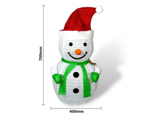 Snowman 70cm Collapsible With Battery Operated Timer and 45 LED's_Outdoor Christmas Decorations