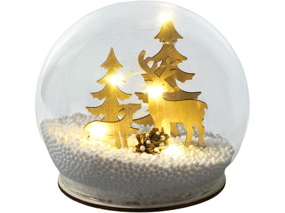 Light Up Snow Globe with Reindeers_Indoor Christmas Decorations