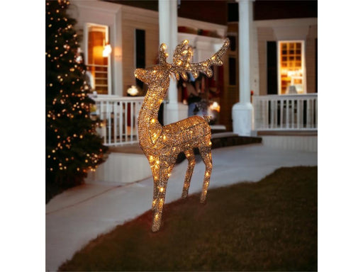 Gold LED Christmas Reindeer - 80 LED Lights_Outdoor Christmas Decorations