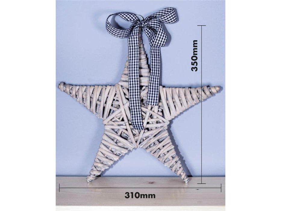 Light Grey Wicker Christmas Star_Indoor Christmas Decorations