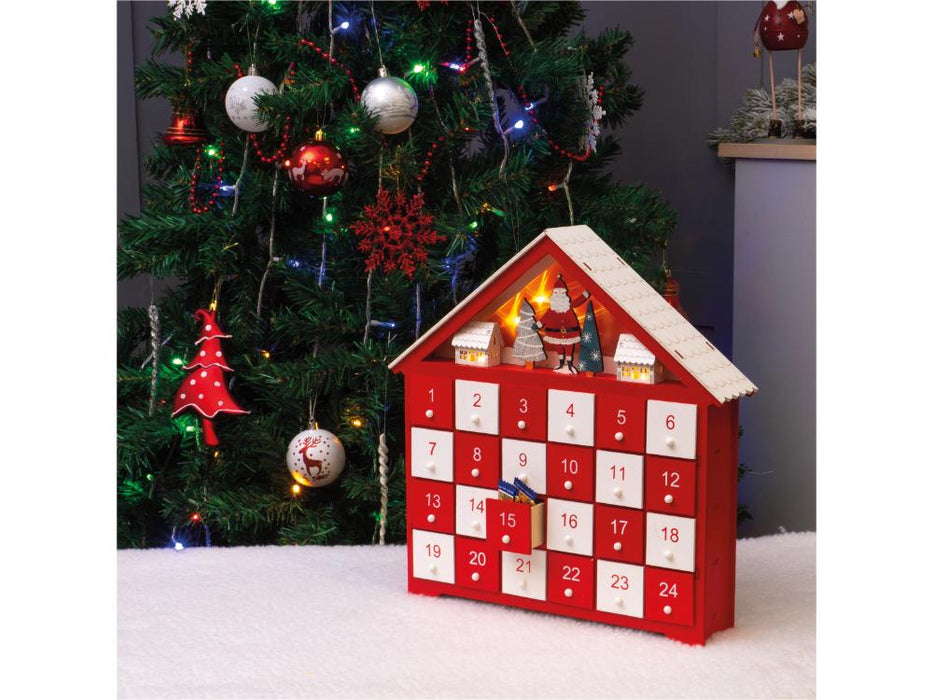 Wooden Santa Advent Calendar_Indoor Christmas Decorations