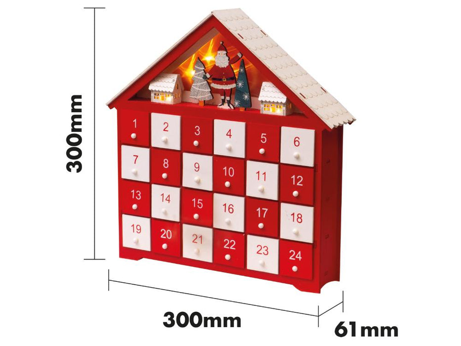 Wooden Santa Advent Calendar_Indoor Christmas Decorations