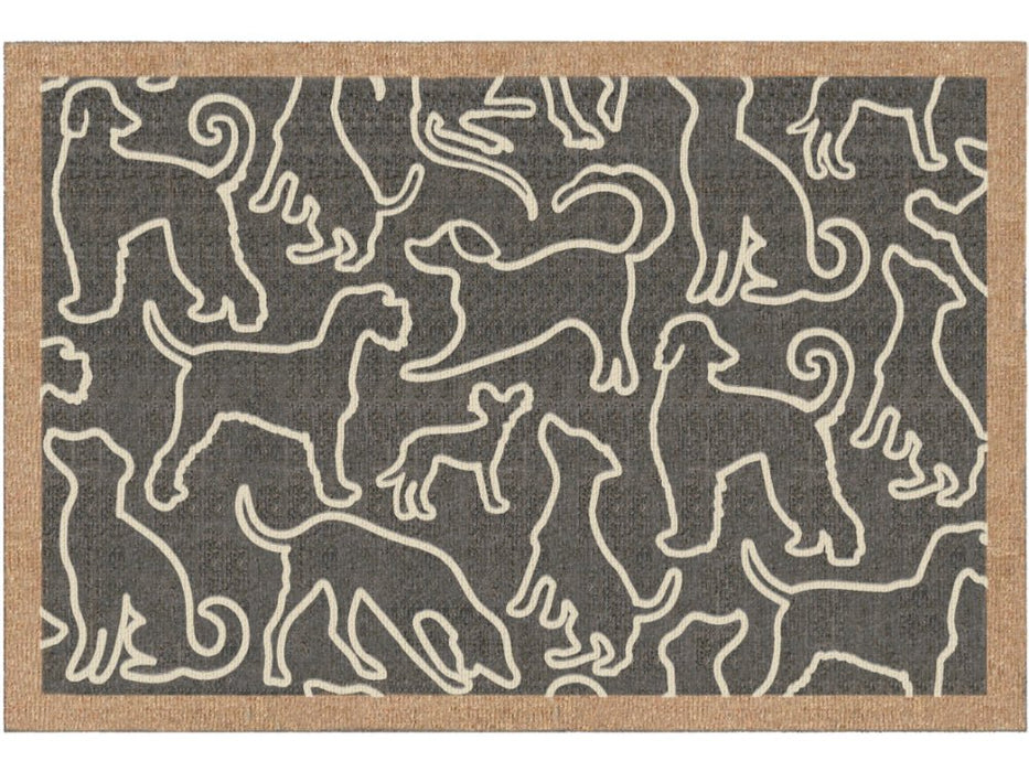 Howler & Scratch Patterned Outline Dogs Mat 50cm x 75cm_Doormats