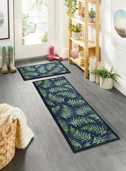 My Mat Nylon Indoor Pattern My Fern Leaves Mat or Runner_Doormats