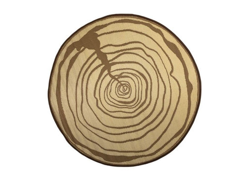 Round Outdoor Wood - Effect Rug Stylish & Weather - Resistant Patio Carpet_Outdoor Rugs