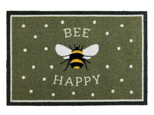 Eco Flex Premium Washable Mat - Bee Happy Green_Doormats