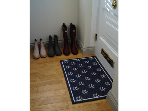 Eco Flex Premium Washable Mat - Floral Repeat Grey/Yellow_Doormats