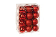 Festive Pack of 24 Red Mixed Finish Baubles_Baubles