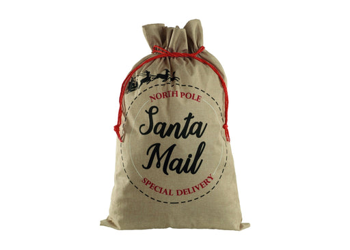 Santa Mail - Hessian Sack - Red Cord_Christmas Gift Bags