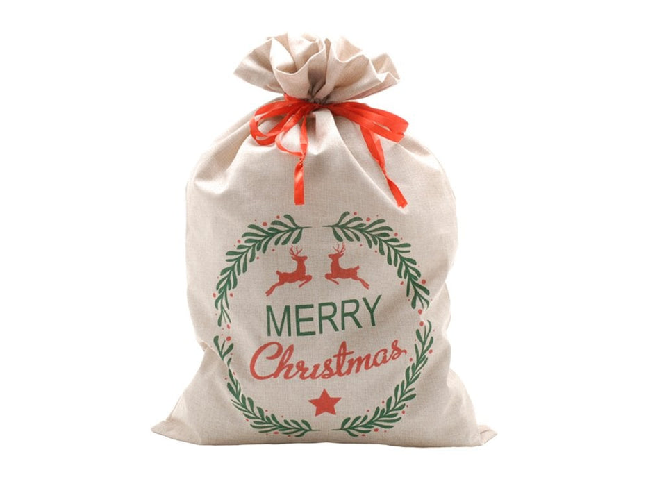 Merry Christmas Design Sack Reusable - 85 cm Tall_Christmas Gift Bags