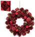 Red Pinecone & Apple Wreath_Christmas Wreaths