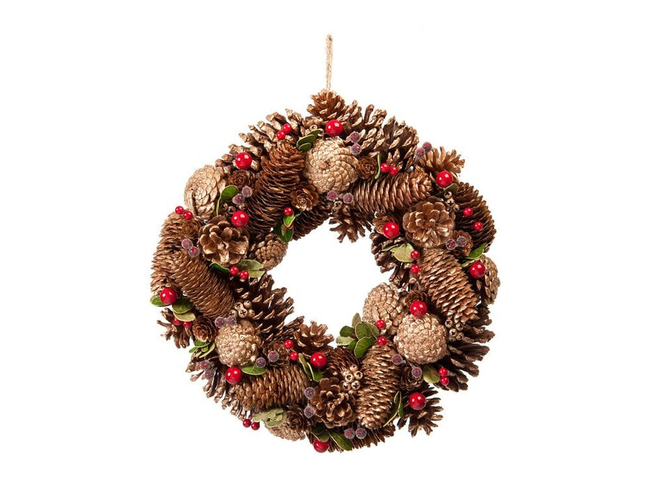 Gold Pinecone Wreath_Christmas Wreaths