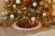 Burgundy with Silver Snowflakes - Tree Skirt_Christmas Tree Skirts