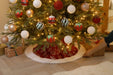 Burgundy with Silver Snowflakes - Tree Skirt_Christmas Tree Skirts