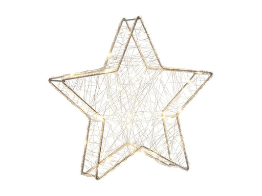 Christmas Light Star - Warm White in Silver_Indoor Christmas Decorations