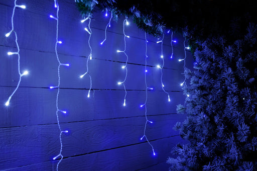 Snowing Icicle Lights - Blue & White_Christmas Lights