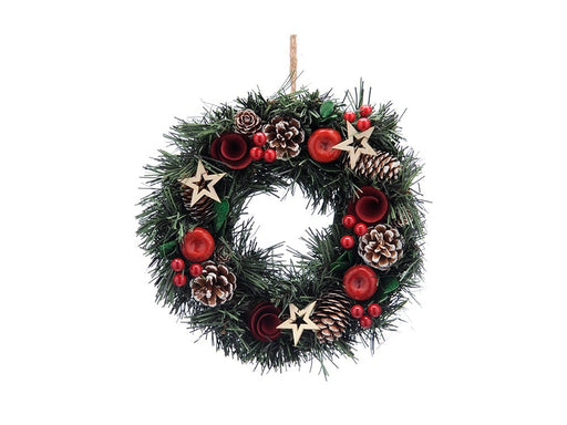 Red Flower, Red Apple and Star Wreath_Christmas Wreaths