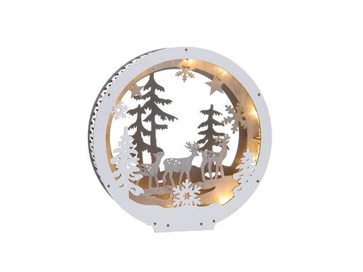 Lit Reindeer Forest Scene Christmas Decoration_Indoor Christmas Decorations