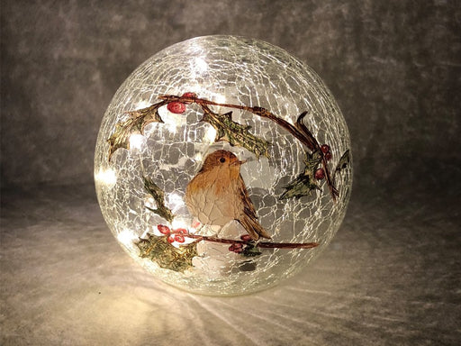 Robin Crackle Ball_Indoor Christmas Decorations