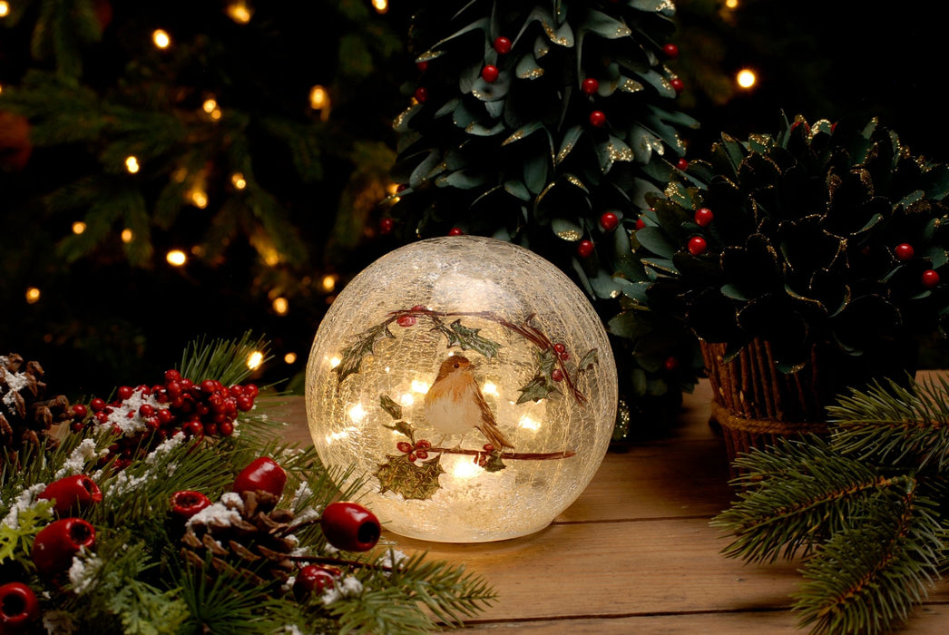 Robin Crackle Ball_Indoor Christmas Decorations