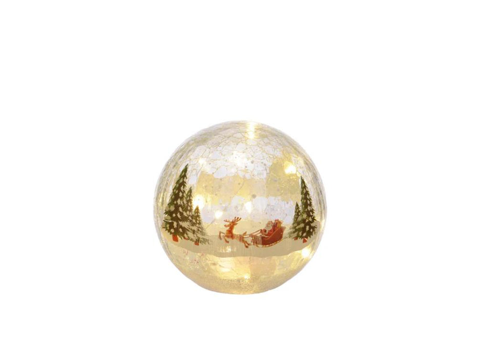 Santa Sleigh Crackle Ball_Indoor Christmas Decorations