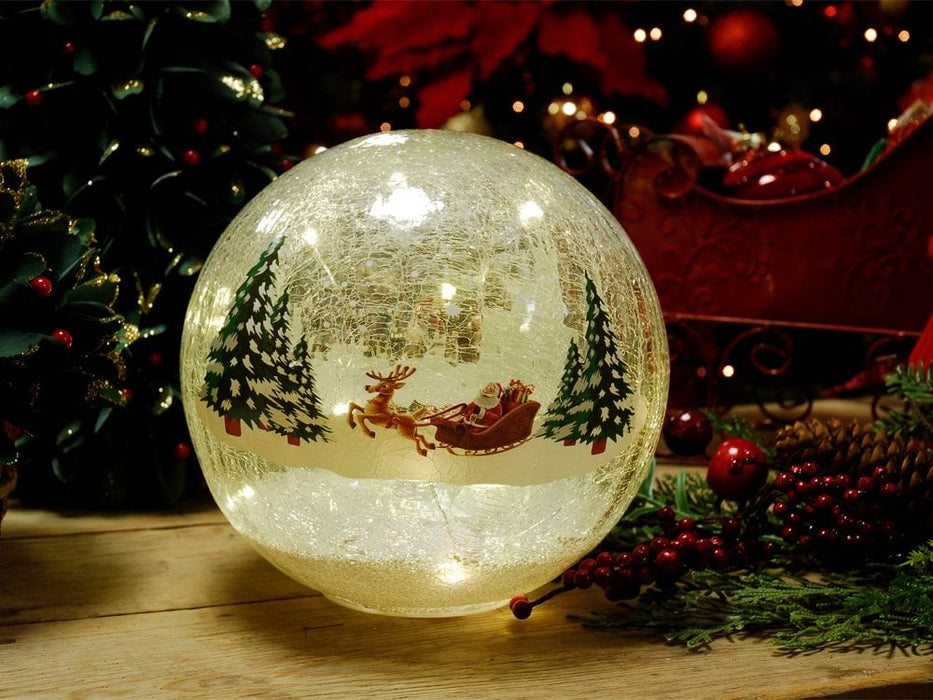 Santa Sleigh Crackle Ball_Indoor Christmas Decorations