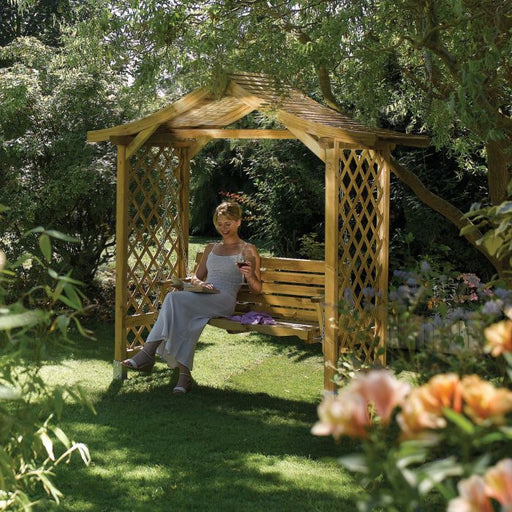 Dartmouth Arbour with Swing Seat_Garden Swings & Arbours