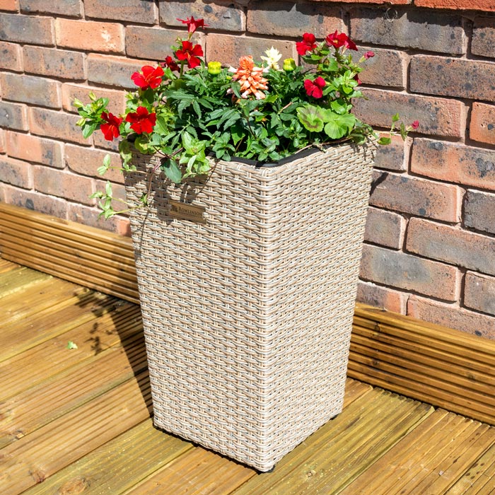 Square Rattan Planter - 2 Pack_Planters