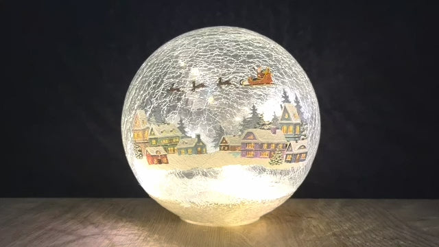 Twinkling Crackle Ball - Village Scene