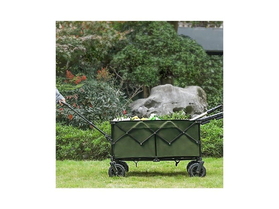 Green Folding Wagon with All - Terrain Wheels, 171 Litres - Folds Compact_Trollies & Wagons