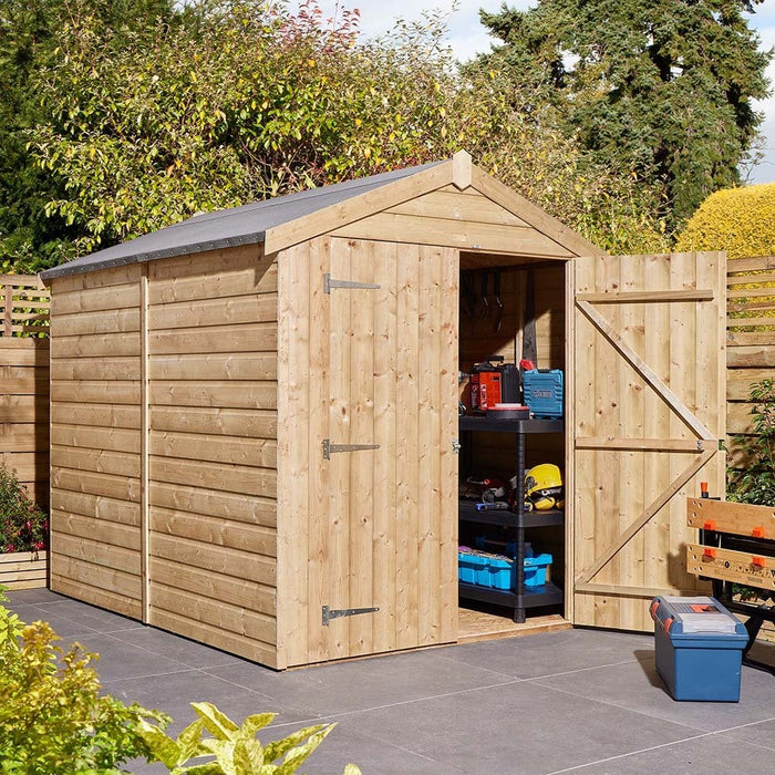 8×6 Shiplap Apex Shed Double Door_Garden Furniture