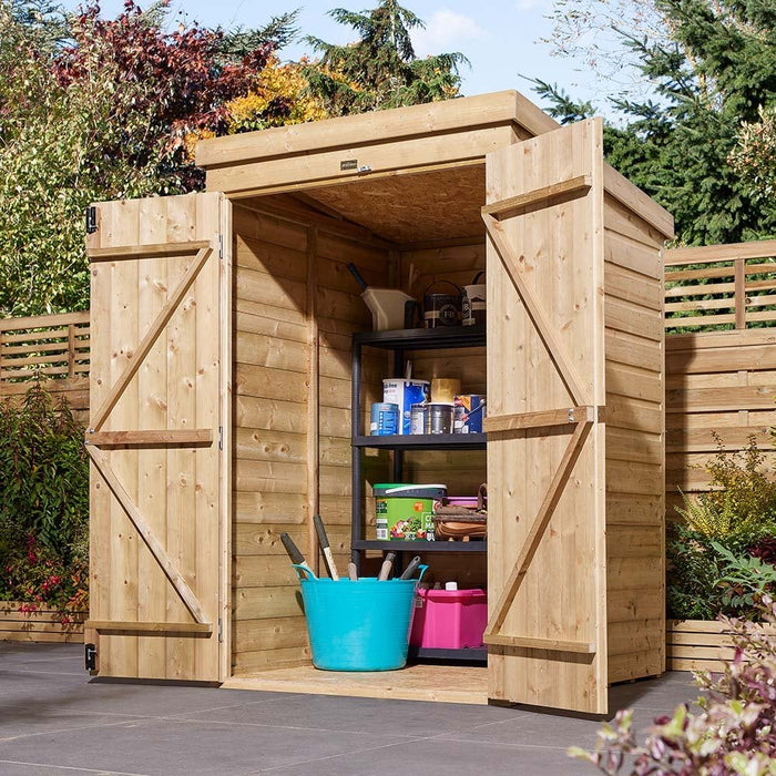 4x4 Shiplap Pent Shed Double Door_Garden Furniture