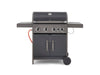 Stealth 4000 Four Burner Porcelain Gas BBQ with Side BurnerPrecision Thermometer and Cabinets_BBQS