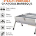 Stealth Stainless Steel Portable Charcoal BBQ with Wooden Carry Handle_Portable BBQs